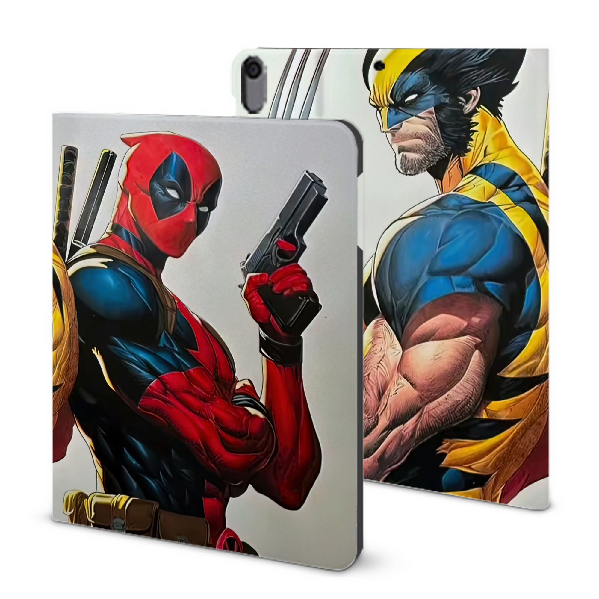 （画像用） Deadpool デッドプール IPad ケース ブック型 PUレザー TPU 耐衝撃 軽量 薄型 ペン収納なし 全面保護 IPad 各モデル対応